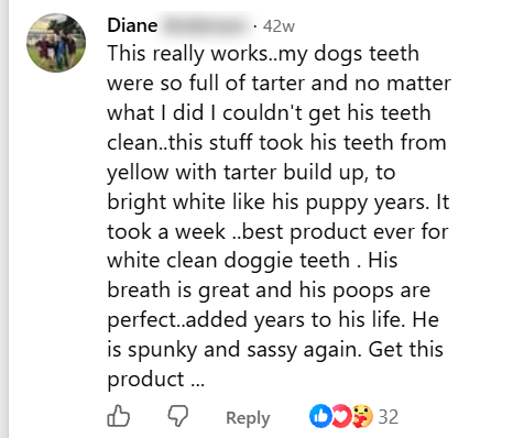 Facebook comment from a Furaqua customer